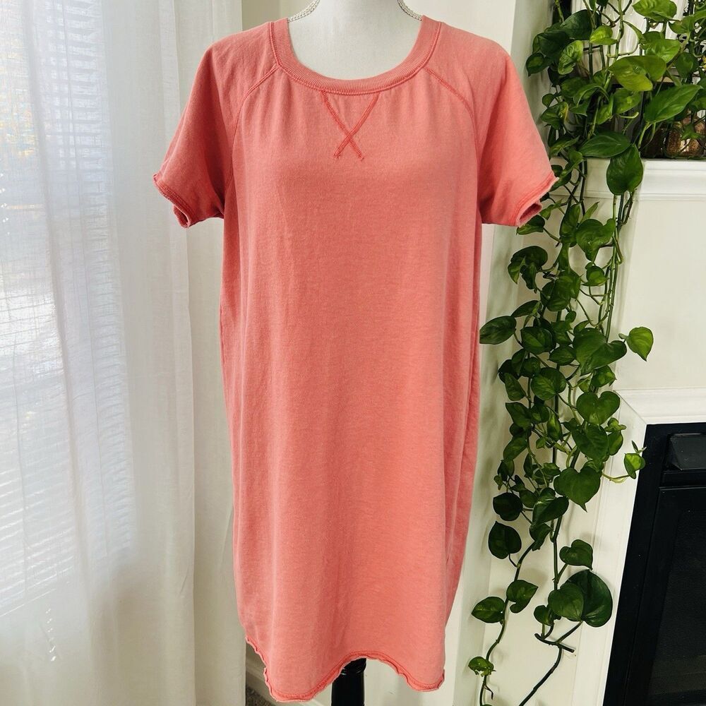Clearance🎉True Craft Coral Orange Jersey Knit Soft Cozy Comfy Casual Dress XL